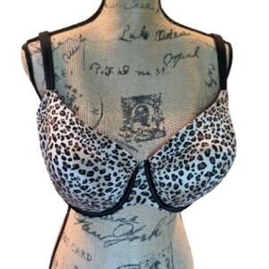 Cacique Leopard Print Women's Full Coverage Lightly Padded Bra‎ Size 40F